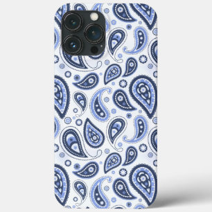 Blue Paisley Pattern iPhone 13 Pro Max Case