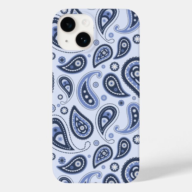 Blue Paisley Pattern Case-Mate iPhone Case (Back)