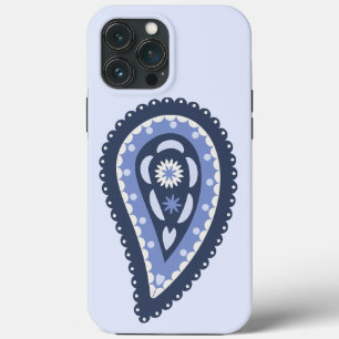 Blue Paisley Pattern iPhone 13 Pro Max Case