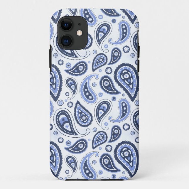 Blue Paisley Pattern Case-Mate iPhone Case (Back)