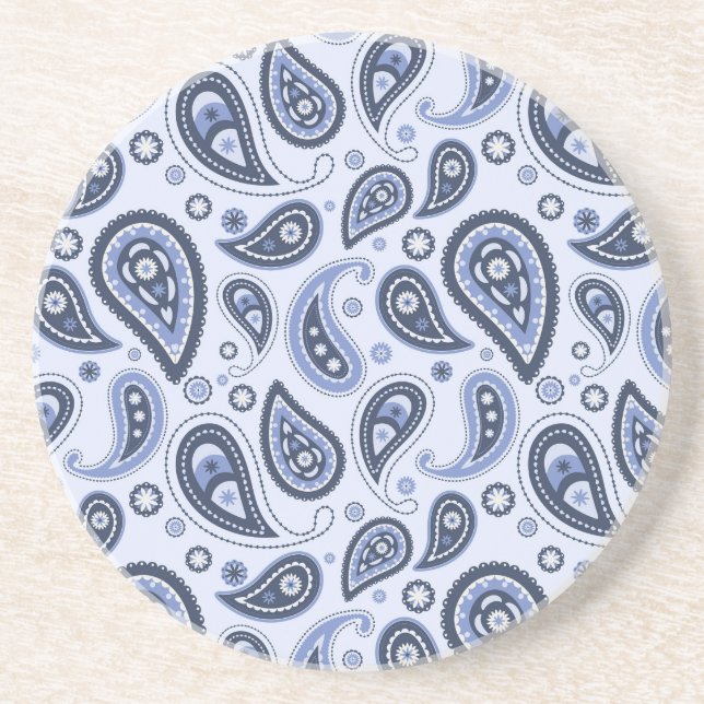 Blue Paisley Pattern Coaster (Front)