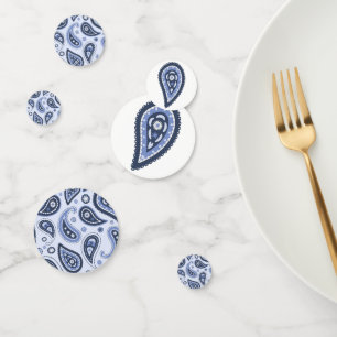 Blue Paisley Pattern Confetti