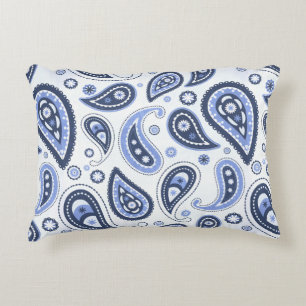 Blue Paisley Pattern Decorative Cushion