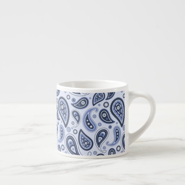Blue Paisley Pattern Espresso Cup (Right)