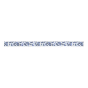 Blue Paisley Pattern Grosgrain Ribbon