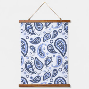 Blue Paisley Pattern Hanging Tapestry