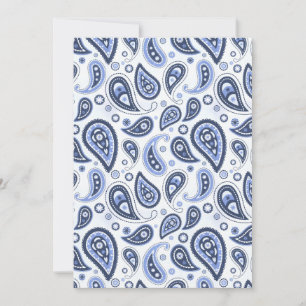 Blue Paisley Pattern Invitation