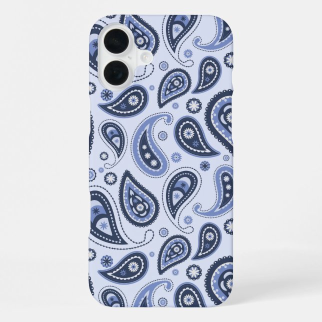 Blue Paisley Pattern iPhone Case (Back)