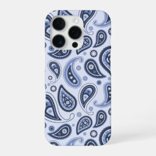 Blue Paisley Pattern iPhone 16 Pro Case