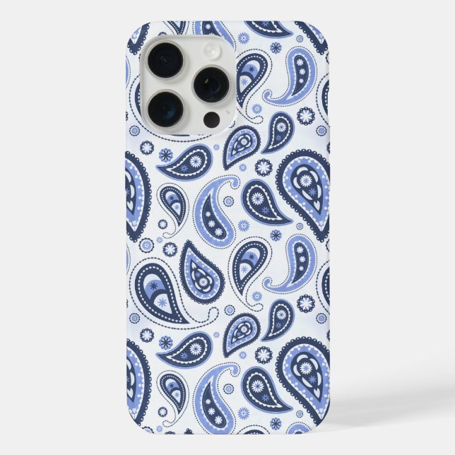 Blue Paisley Pattern iPhone Case (Back)