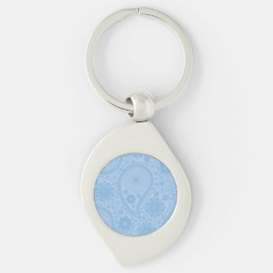 Blue paisley pattern key ring