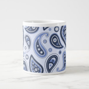 Blue Paisley Pattern Large Coffee Mug