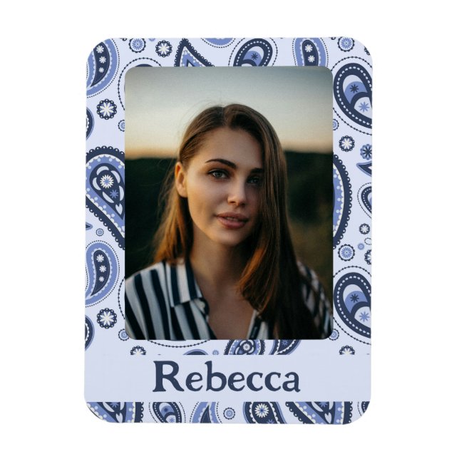 Blue Paisley Pattern Magnet (Vertical)