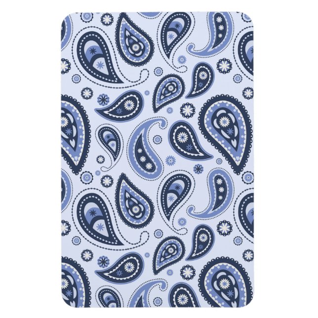 Blue Paisley Pattern Magnet (Vertical)