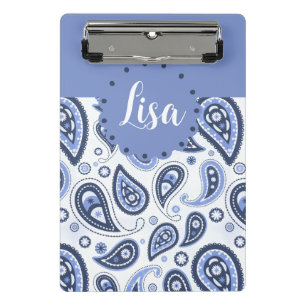 Blue Paisley Pattern Mini Clipboard