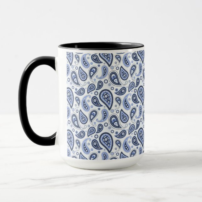 Blue Paisley Pattern Mug (Left)