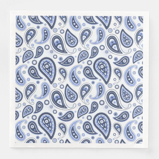Blue Paisley Pattern Napkin (Front)