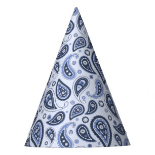 Blue Paisley Pattern Party Hat