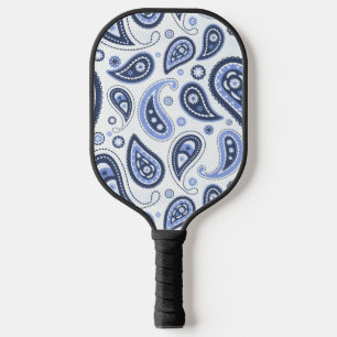 Blue Paisley Pattern Pickleball Paddle