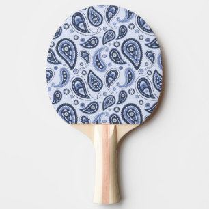 Blue Paisley Pattern Ping Pong Paddle