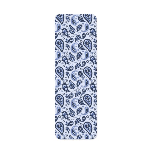 Blue Paisley Pattern Return Address Label (Front)