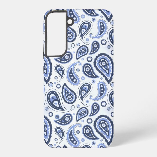 Blue Paisley Pattern Samsung Galaxy S22+ Case (Back)