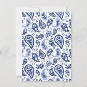Blue Paisley Pattern Save The Date