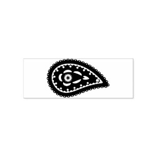 Blue Paisley Pattern Self-inking Stamp