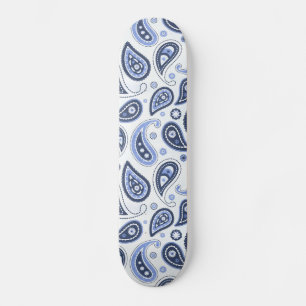 Blue Paisley Pattern Skateboard