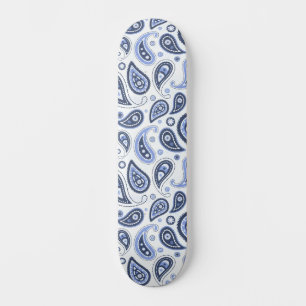 Blue Paisley Pattern Skateboard