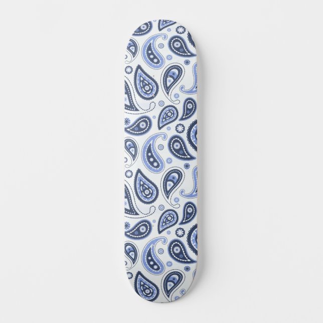 Blue Paisley Pattern Skateboard (Front)