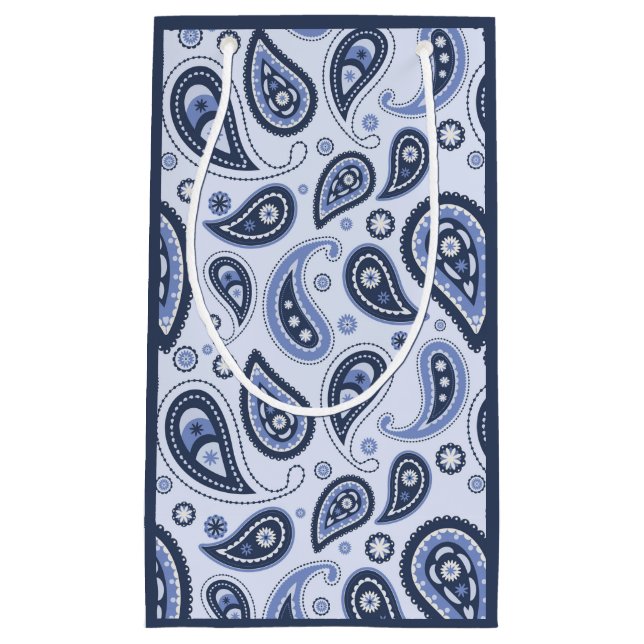Blue Paisley Pattern Small Gift Bag (Front)