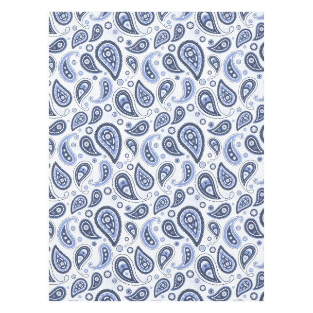 Blue Paisley Pattern Tablecloth (Front)