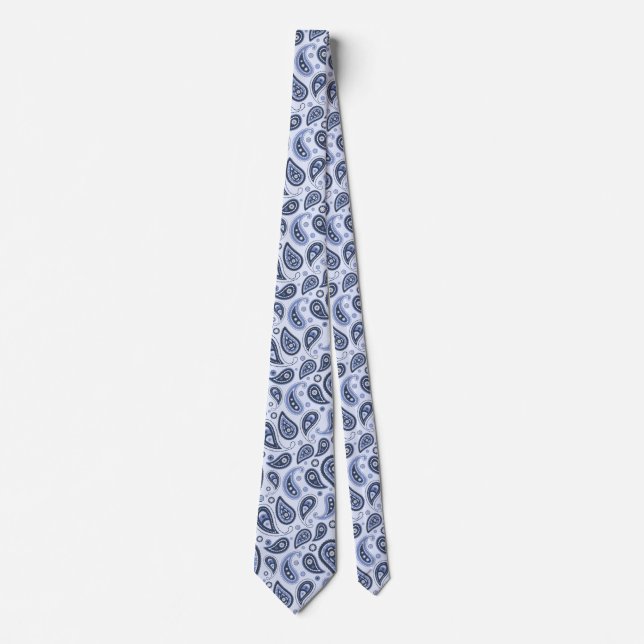Blue Paisley Pattern Tie (Front)