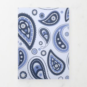 Blue Paisley Pattern Tri-Fold Programme