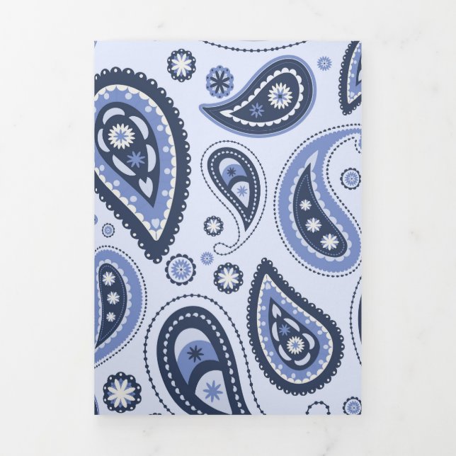 Blue Paisley Pattern Tri-Fold Programme (Cover)
