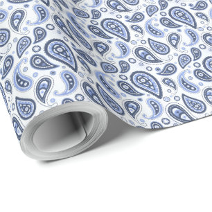 Blue Paisley Pattern Wrapping Paper
