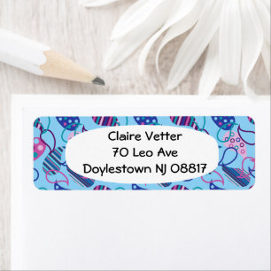 Blue Paisley Return Address Label