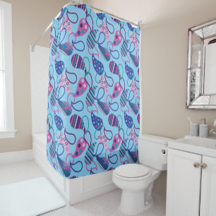 Blue Paisley Shower Curtain