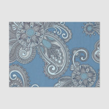 Blue Paisley Tissue Paper