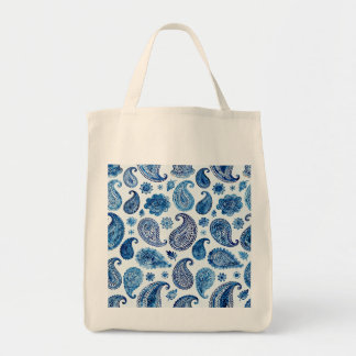 Blue Paisley Tote Bag for Women