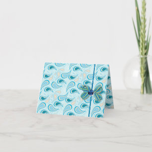 BLUE PAISLEY WEDDING NOTE CARDS