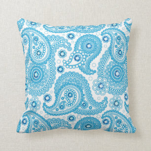 Blue Paisley With Diamonds Cushion