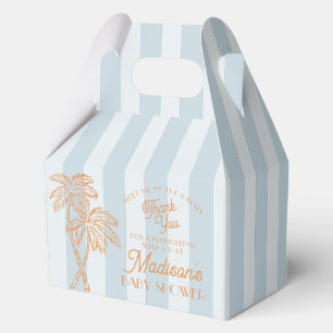 Blue Palm Spring Pastel Beach Baby Shower Favour Box