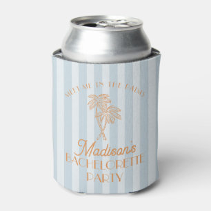 Blue Palm Spring Pastel Beach Bachelorette Party Can Cooler