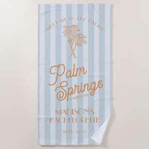 Blue Palm Spring Pastel Beach Bachelorette Party Towel