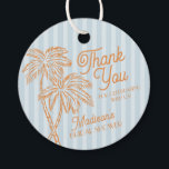 Blue Palm Spring Pastel Beach Bridal Shower Favour Tags<br><div class="desc">Meet me in the palms! Our Palm Springs Party Collection is a dreamy blend of vintage beach cabana charm and pastel perfection. Featuring soft stripes, breezy palm trees, and a touch of retro glam, this collection brings the magic of a sun-soaked getaway to your celebration. Whether you're hosting a bachelorette...</div>