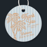 Blue Palm Spring Pastel Beach Bridal Shower Favour Tags<br><div class="desc">Meet me in the palms! Our Palm Springs Party Collection is a dreamy blend of vintage beach cabana charm and pastel perfection. Featuring soft stripes, breezy palm trees, and a touch of retro glam, this collection brings the magic of a sun-soaked getaway to your celebration. Whether you're hosting a bachelorette...</div>