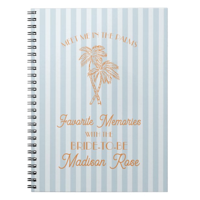 Blue Palm Springs Favourite Memories with Bride Notebook (Front)