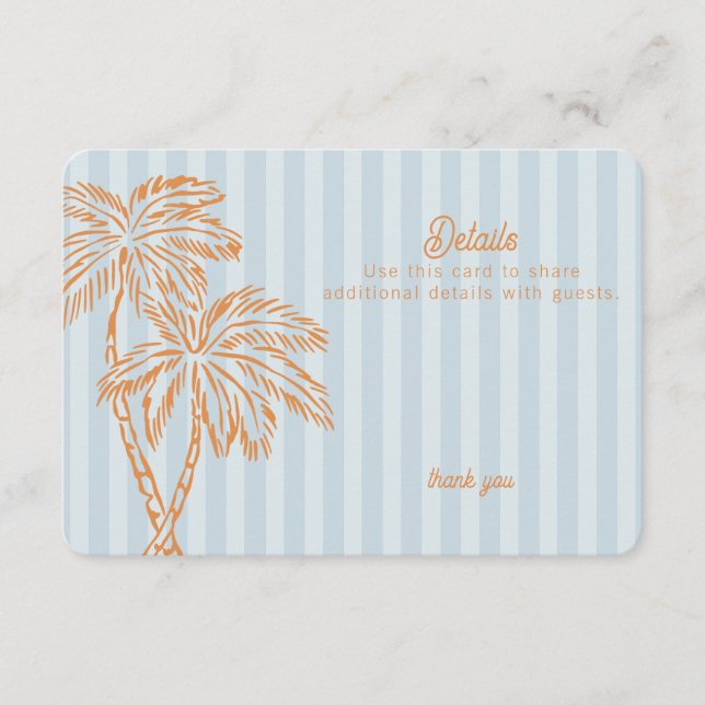 Blue Palm Springs Pastel Beach Details Insert (Front)